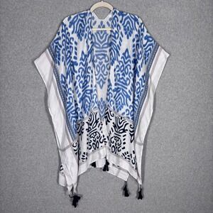 Do Everything In Love Kimono OS Ikat Tassel Wrap Cardigan Cover Up Boho Resort**